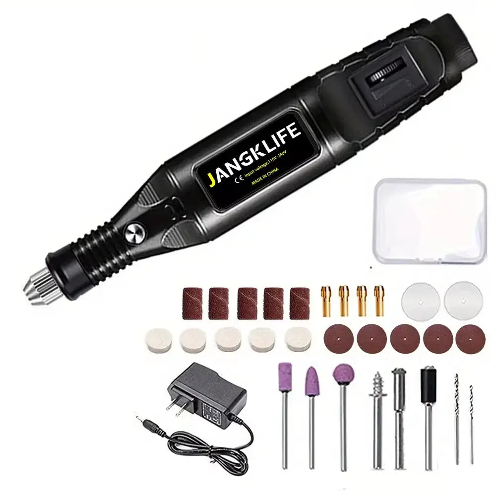 Jangklife 9V Mini Electric Carving Pen Variable Speed Rotary Tool Kit for Grinding Engraving and Polishing