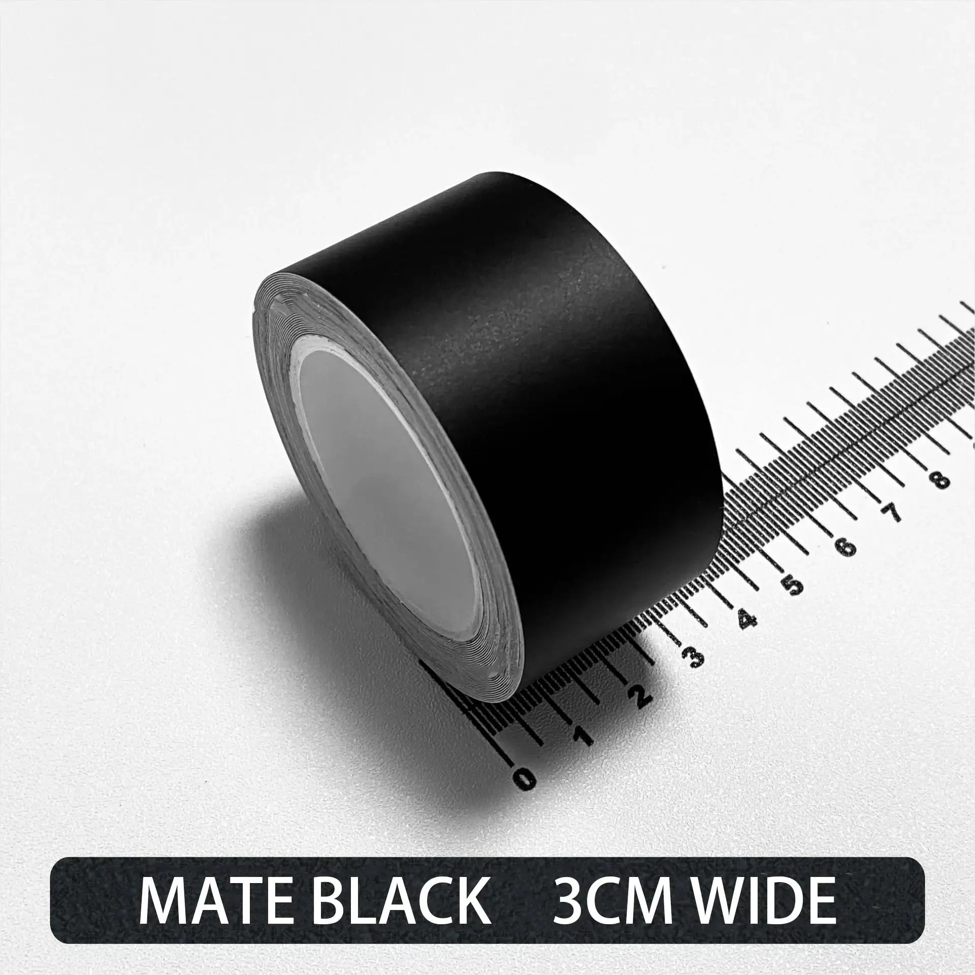 Simples Market matte black carbon fiber automotive adhesive tape roll, 3 cm wide
