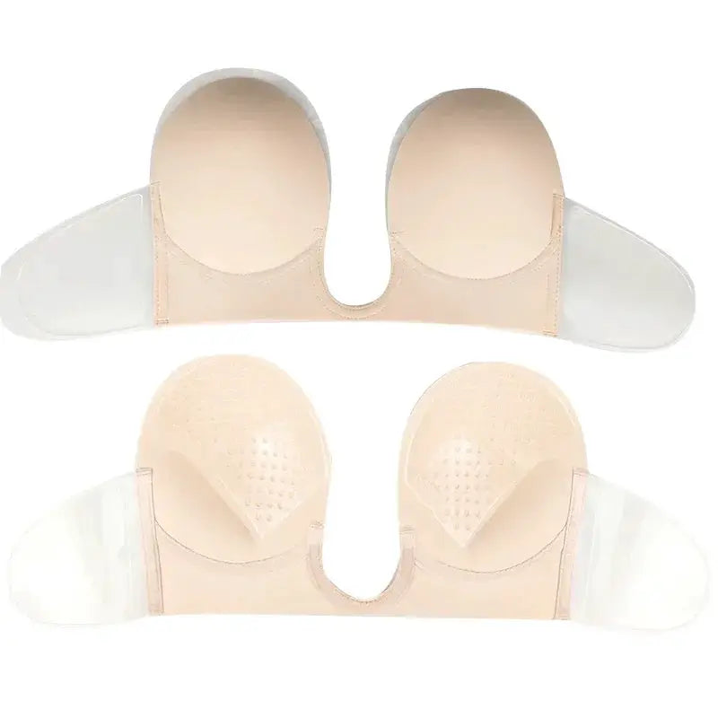 Invisible strapless push-up bra, self-adhesive silicone, nude color