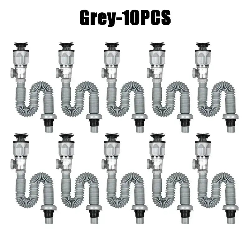 Kitchen sink drain hose set, grey, 10 pieces by Simples Market