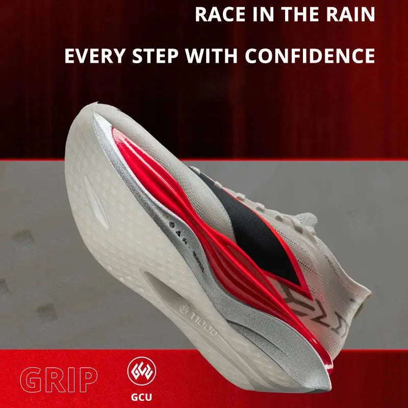 Li-Ning Feidian 6 Elite racing shoes, unisex, white with red and gray accents