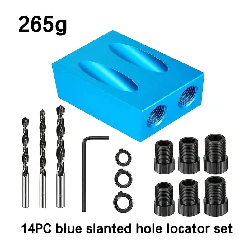 Blue 7 To 15 Piece 15 Degree Inclined Hole Locator For Drill Installation Tool With F Clamp And Three Point