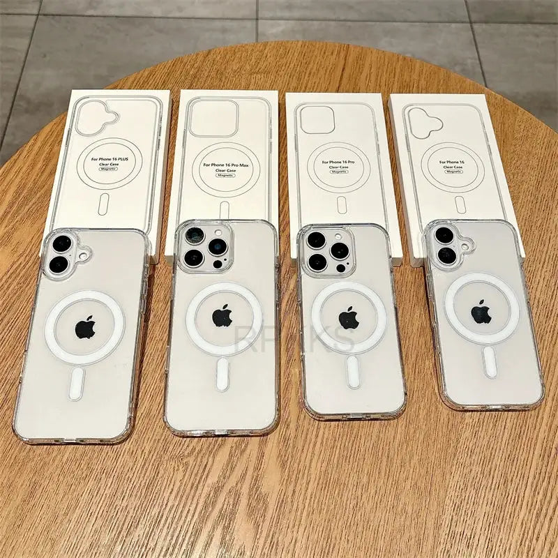 Simples Market MagSafe clear iPhone case, set of four with packaging boxes