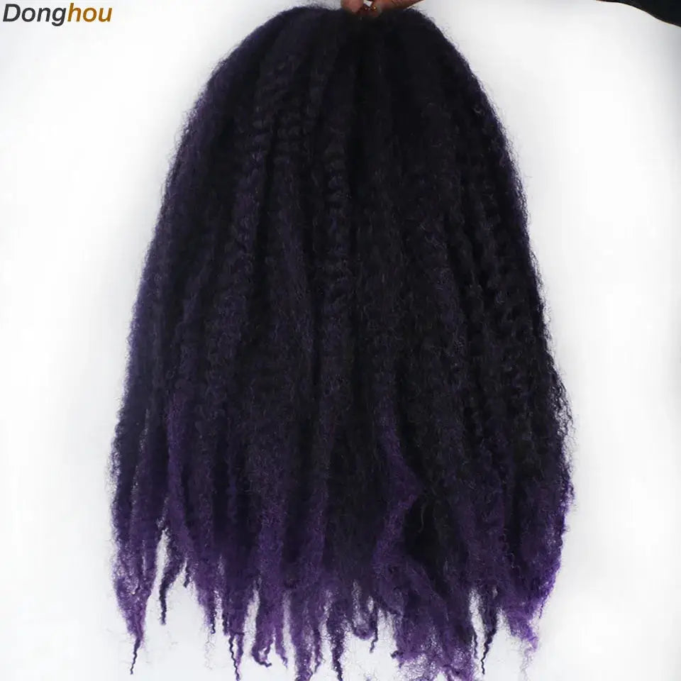 Simples Market Marley braiding hair, 18in synthetic afro kinky dreadlocks, ombre black to purple