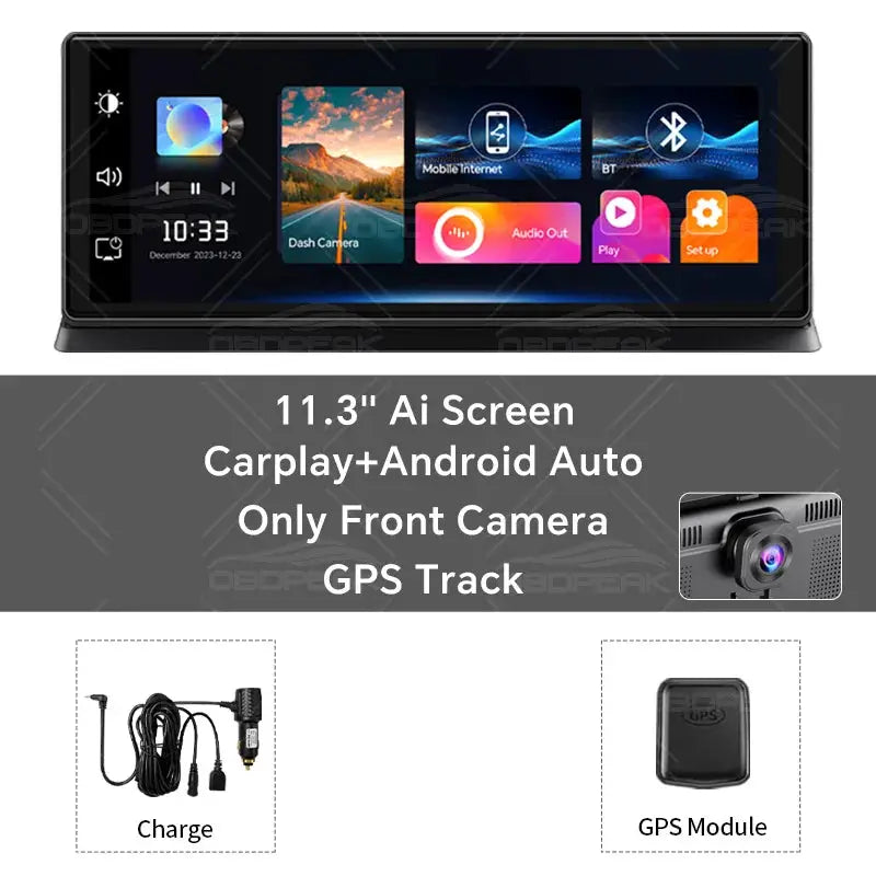 K2 Pro Car DVR 4K Dash Cam Dual Lens Wireless CarPlay Android Auto GPS