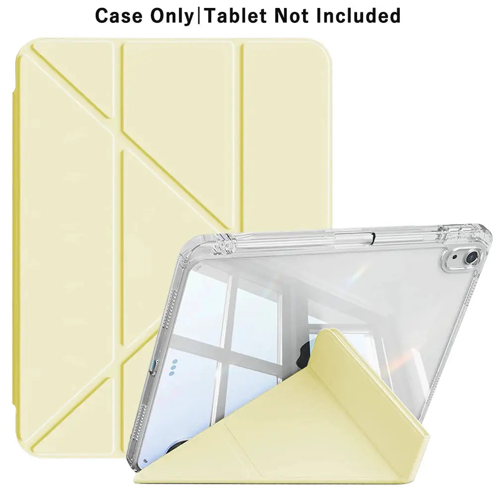 AuroraGuard 3Y Fold Flip Clear Case For iPad 10Th And 11Th Gen 2025 10.2 Inch Ultra Slim Transparent PU Cover