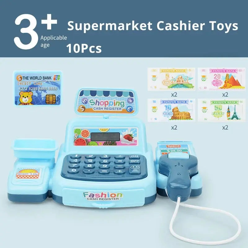 Simulation Shopping Cashier Toy Set With Electronic Lights And Sounds For Supermarket Checkout Play
