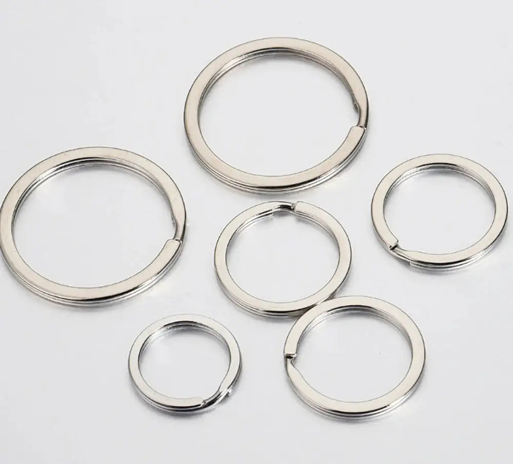 20Pcs stainless steel round flat split rings, 1.5x20mm, for DIY jewelry making and keychains