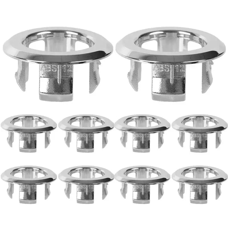 HomeX Round Sink Hole Overflow Cover Durable Plastic Silver Plated Drain Cap For Kitchen And Bathroom