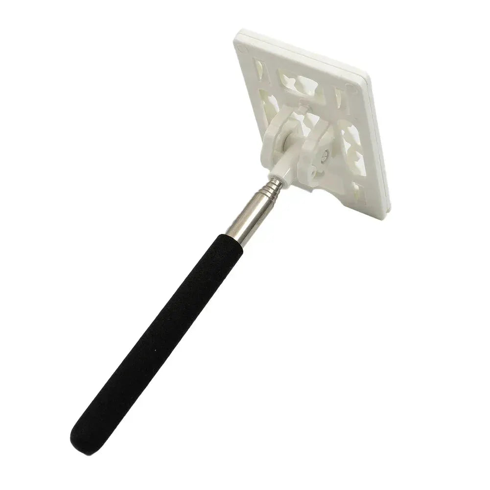 Telescopic toll-card swiping stick with white card holder and black foam grip