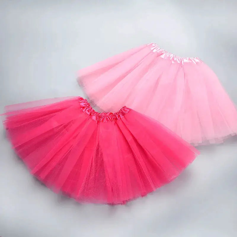 DreamDance Girls Elastic Ballet Tutu Skirt Three Layer Tulle Satin Waistband For Full Ball Gown Look Ages 2 To 8