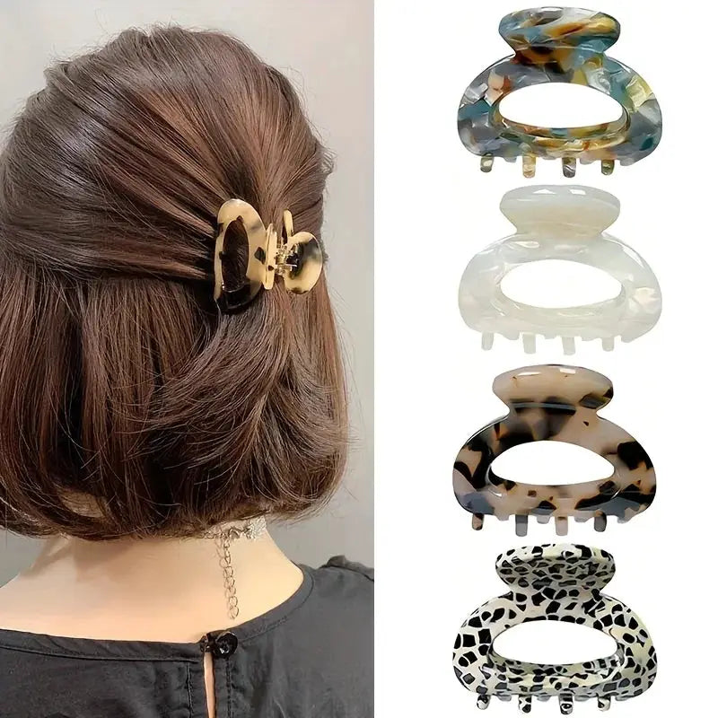 Elegance Hair Small Oval Claw Clip Acetate Secure Grip For Women Elegant Sophisticated Style