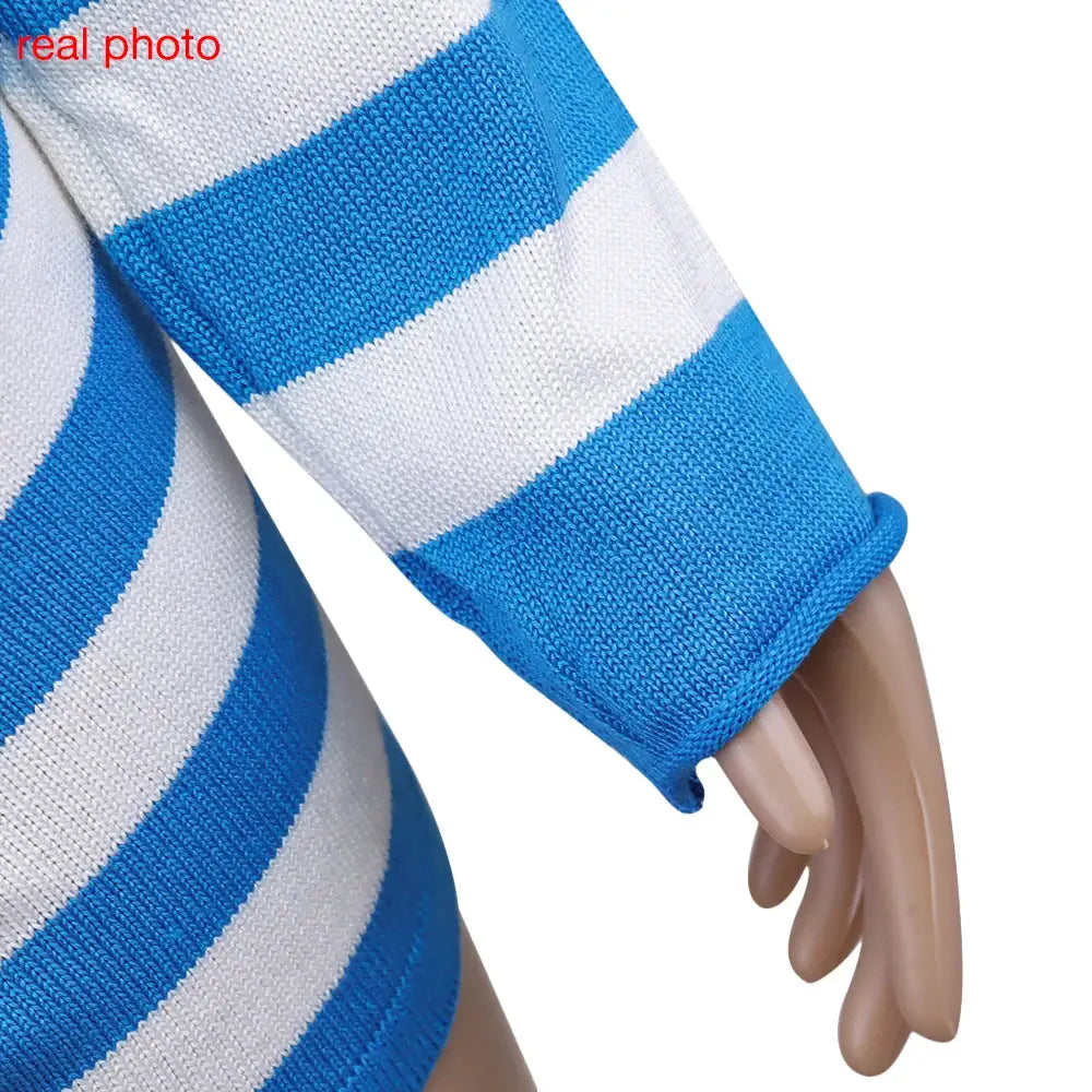 Striped Knit Two Piece Set Off Shoulder Top and Shorts Casual Fashion