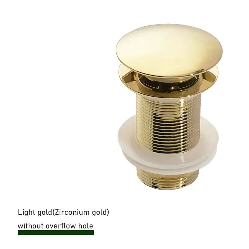 Simples Market bathroom sink push-down pop-up stopper drain in light gold finish