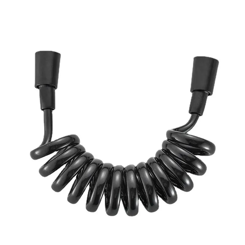 Simples Market handheld bidet sprayer hose, black coiled shower hose with dual end connectors