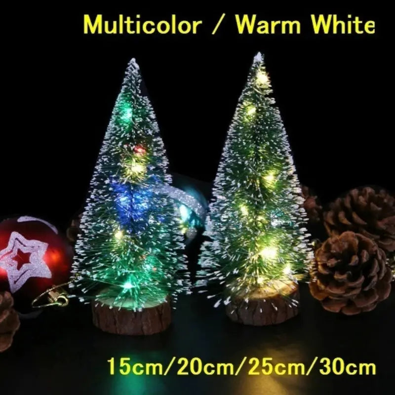LED Light Mini Artificial Christmas Tree Tabletop Decor Snow Frost Xmas Tree in 4 Sizes