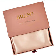 Mulberry silk pillowcase by Simples Market in rose-gold packaging with OEKO-TEX 19 momme