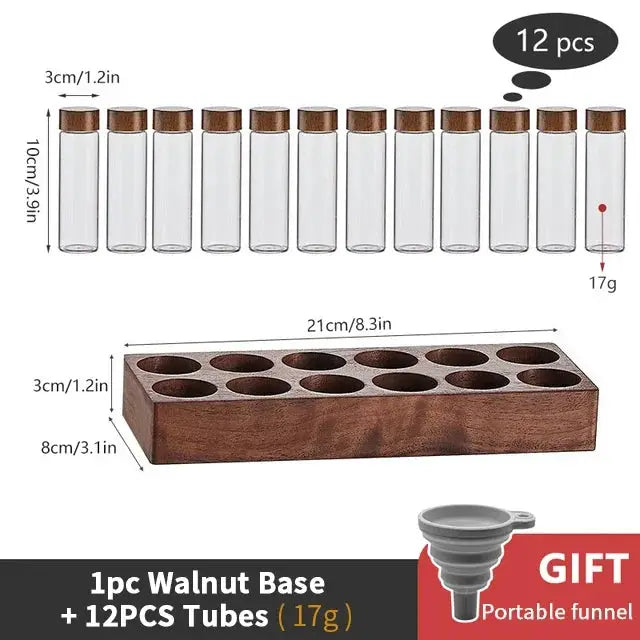 Coffeware Elegant Glass Coffee Beans Storage Tube Display Rack Set For Single Dose Espresso Accessory And Barista Tool