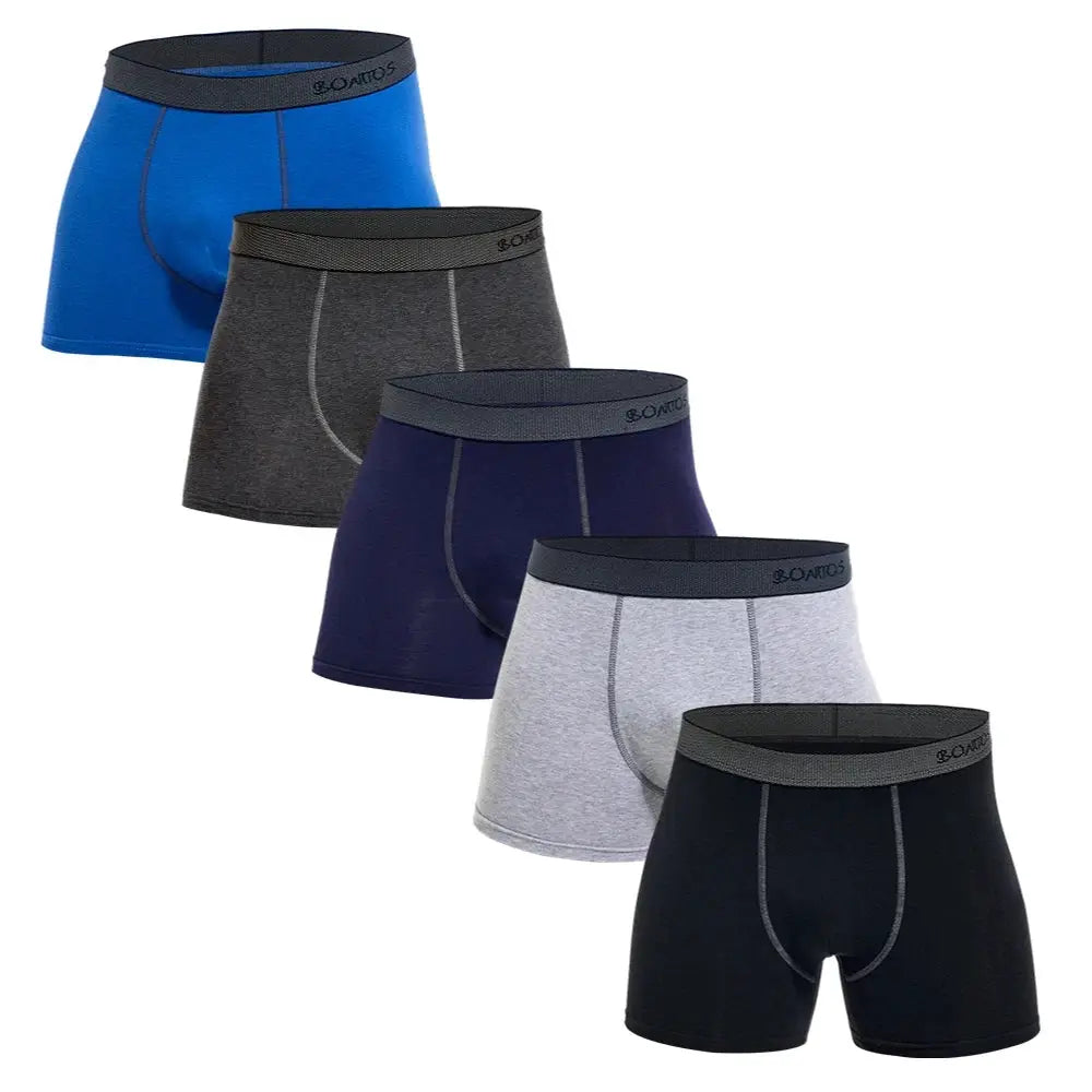 Men's cotton boxer briefs 5-pcs pack by Simples Market in assorted colors.