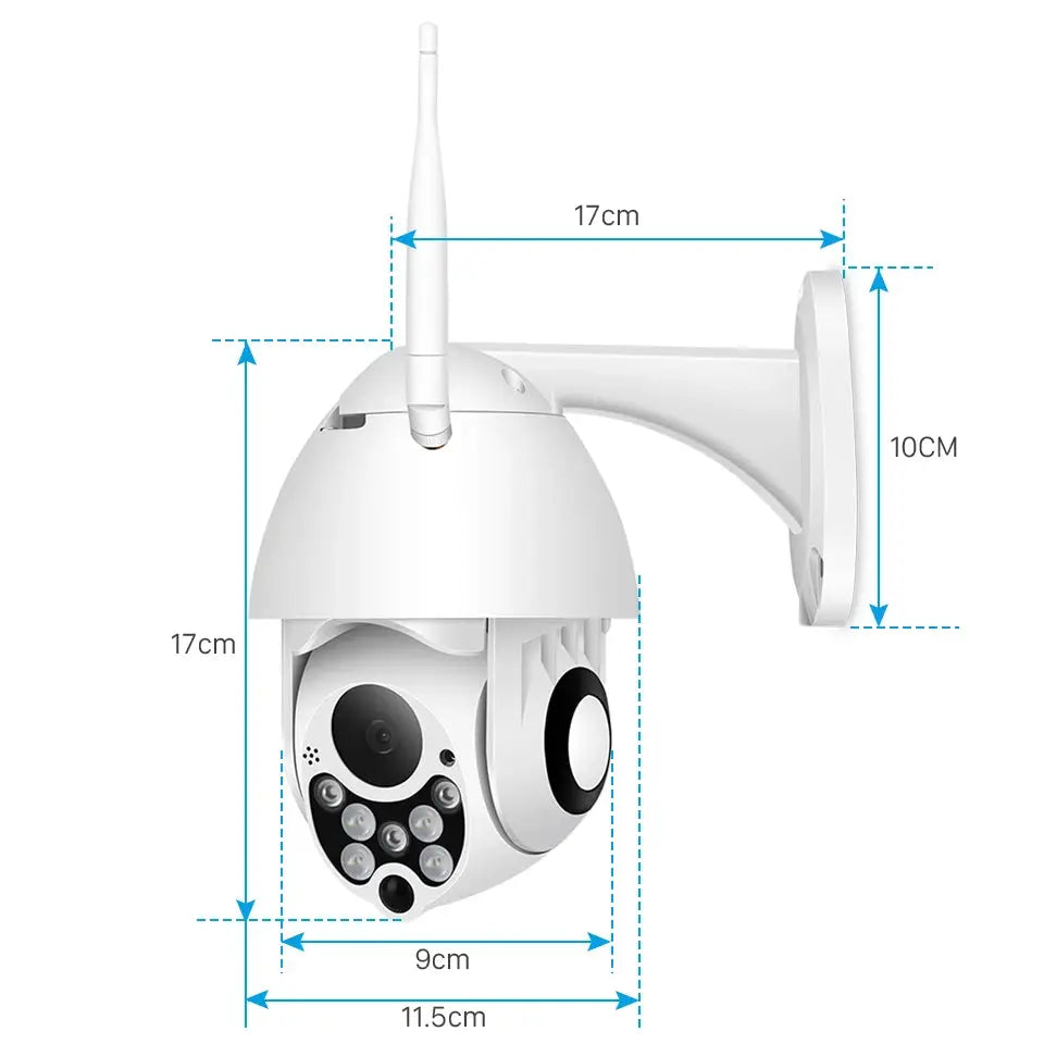 YCC365 Plus PTZ outdoor WiFi camera, white waterproof speed-dome with 4x zoom by Simples Market, 1080p CCTV