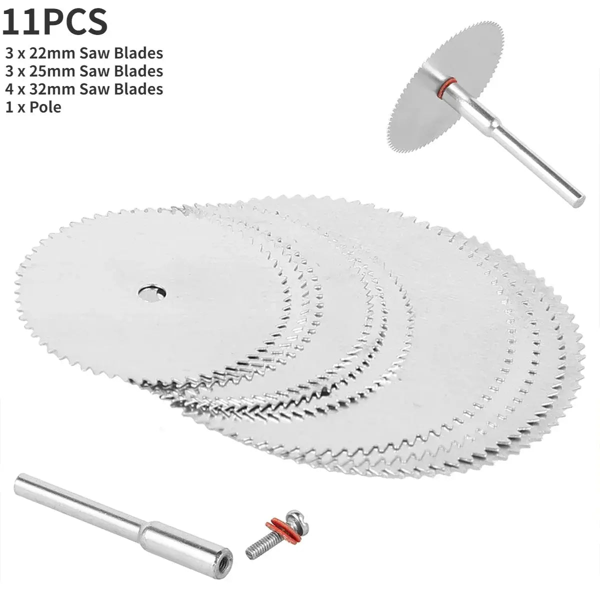 Six To Thirty Two Pcs Mini Circular Saw Blade Set For Dremel Rotary Tools With Sanding Grinding Wheels And Cutting Discs