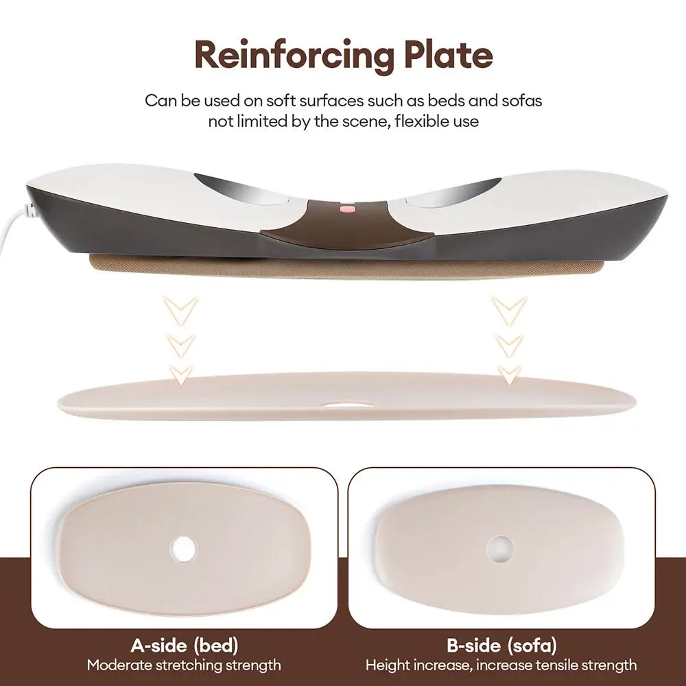 Simples Market electric lumbar traction massager with beige body and removable reinforcing plate