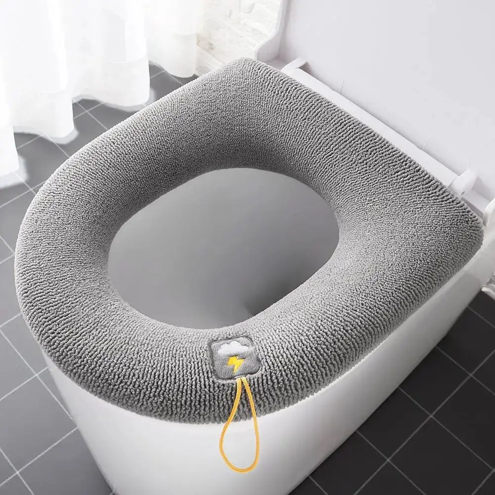 CozyNest Universal Pumpkin Pattern Toilet Seat Cover And Warm Mat Soft Hygienic Comfort For Most O Type Toilets