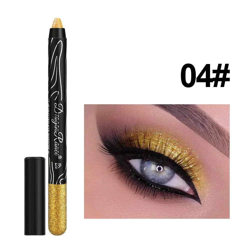 1 Piece Metallic Purple Eyeshadow Pencil Glitter Liner And Highlighter Waterproof Long Lasting Cream Eyeshadow Stick