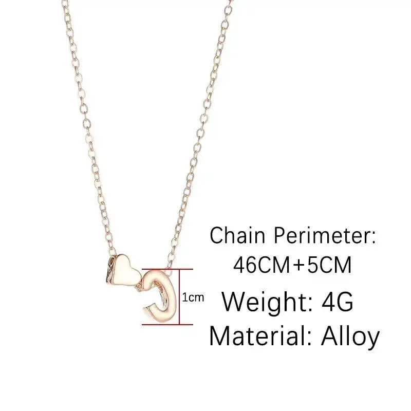 Dainty Tiny Heart Initial Necklace For Women Gold Or Silver Pendant Jewelry Personalized Letter Gift