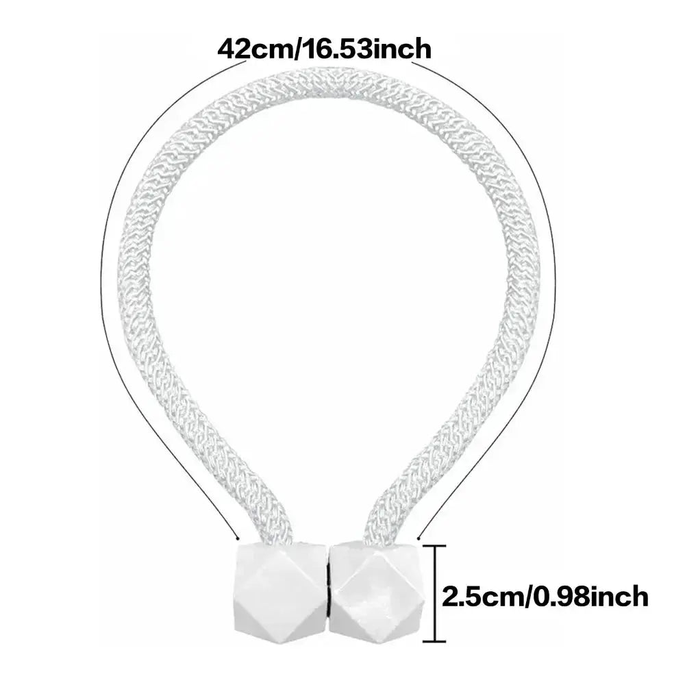 4 Pcs Curtain Tiebacks With Strong Magnets Thick Rope Design For Bedroom Living Room Kitchen Durable Plastic Home Decor - Simples Market