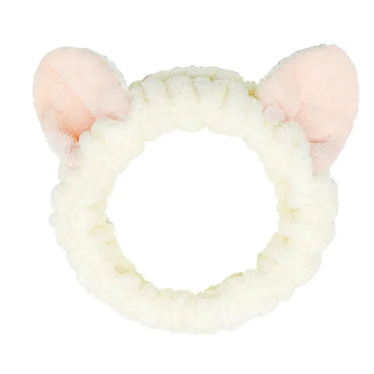 BambooBloom Rabbit Ear Headband Soft Bamboo Fiber With Elastic Strap For Washing And Makeup