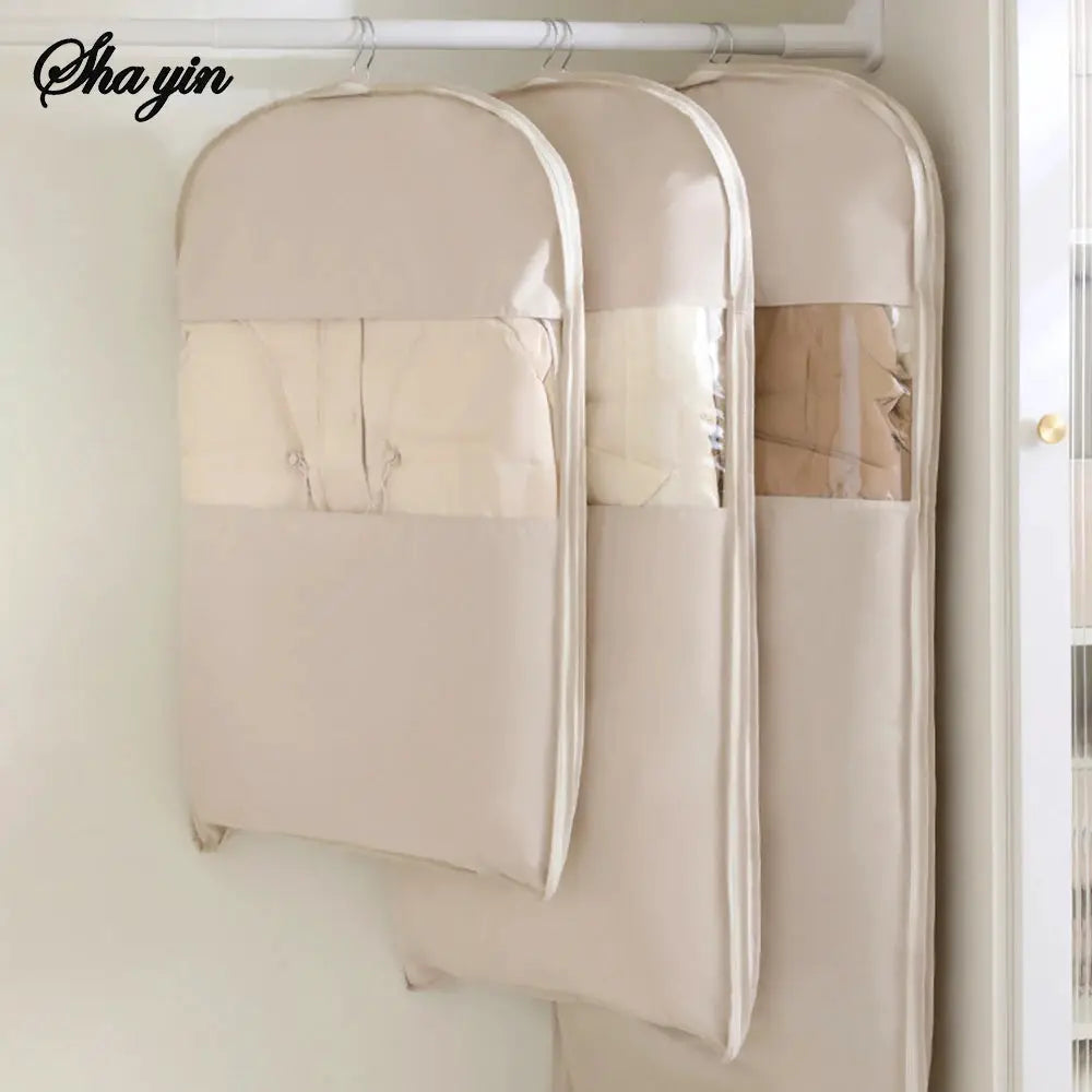Visible Compression Hanging Bag For Down Jackets And Winter Gear Dust Cover Wardrobe Organizer For Household Storage