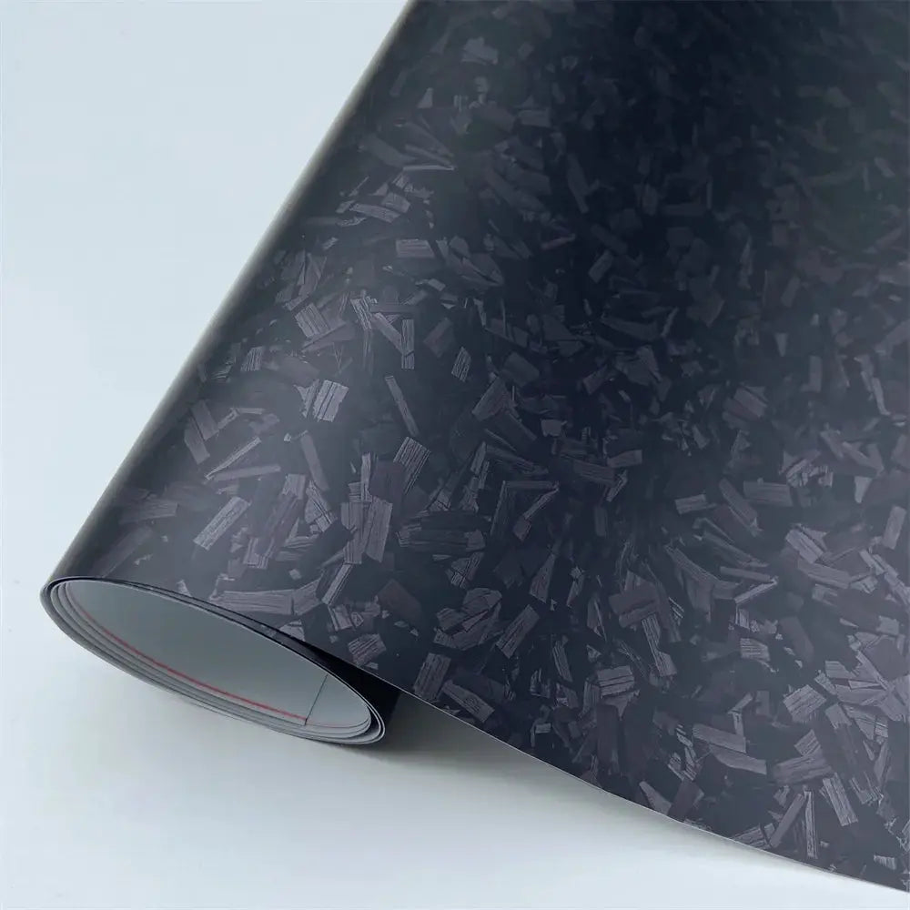 Glossy Laser Forged Carbon Fiber Vinyl Wrap Self Adhesive Car Film For Automotive Styling Interior Exterior Waterproof