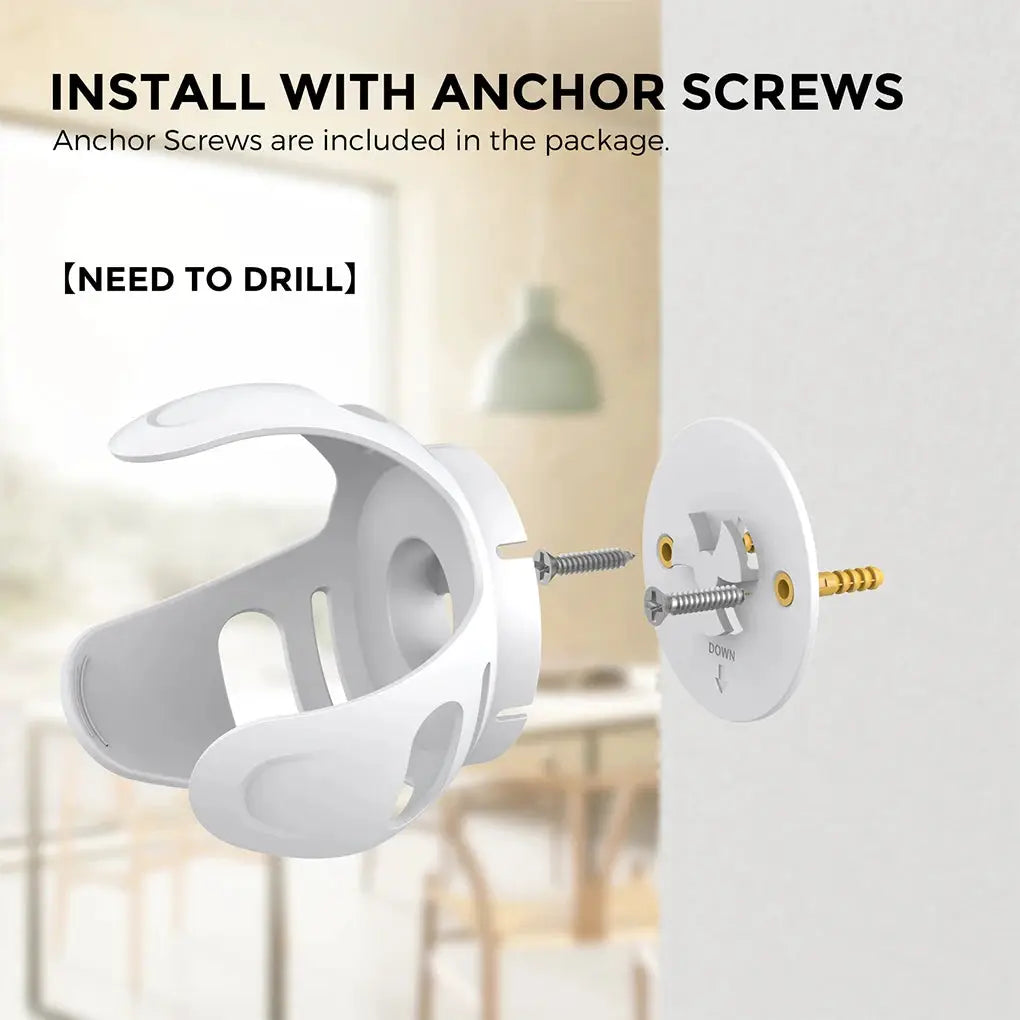 Echo Dot wall mount bracket with cord management screws for 3rd–5th gen Alexa speakers