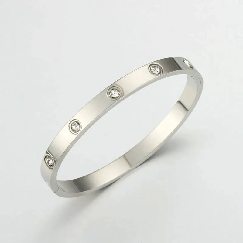 Mens Fashion Sparkling Gold Love Bracelet Bangle Jewelry Light Luxury Gift For Women And Men