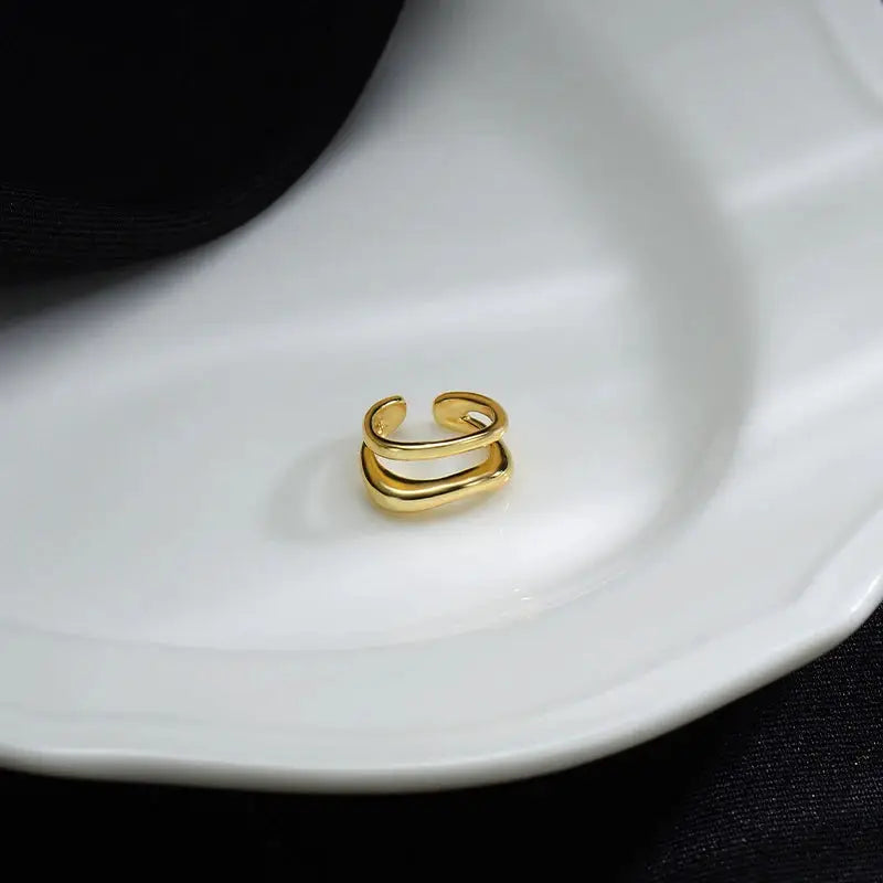 1Pc Ear Cuff Earring Non Piercing Double Layer Ear Clip For Women Fake Cartilage Simple Y2K Jewelry New