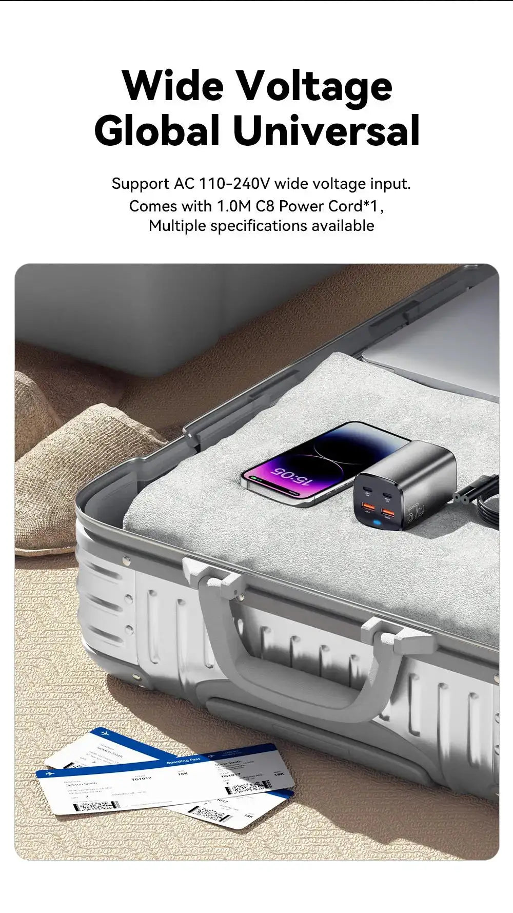 Simples Market Essager 67W USB-C GaN charger, black compact desktop fast charger with USB-C ports.