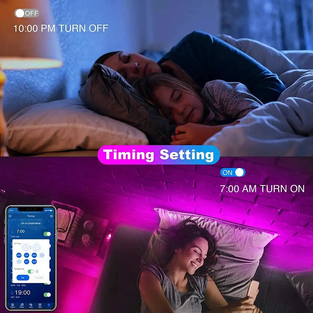 NovaLux Bluetooth LED Strip Lights SMD 5050 Flexible Ribbon for TV Backlighting App Controlled