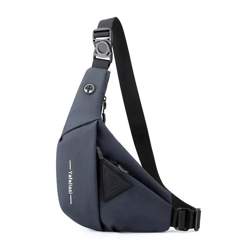 Simples Market sling chest bag, small navy crossbody with adjustable strap.