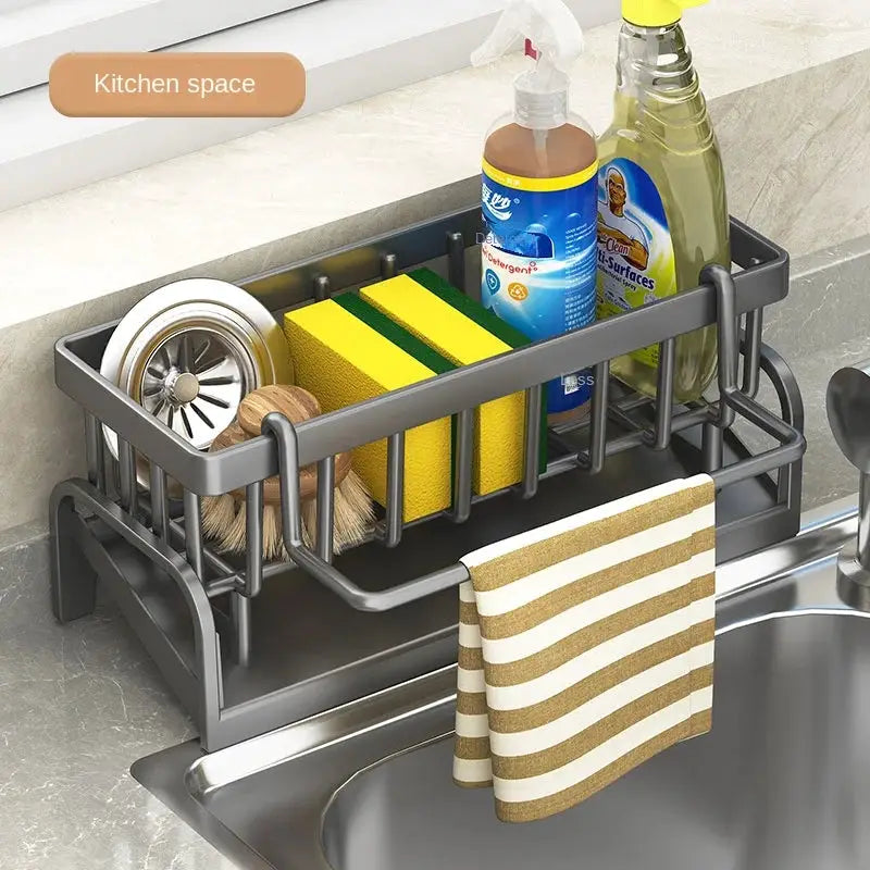 Kitchen Sink Caddy And Draining Rack For Sponges Brushes Dishcloths And Detergent Organization