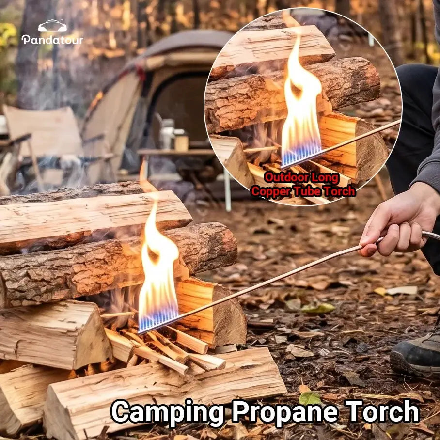 Pandatour hand-held charcoal fire igniter spray gun with copper tube torch for outdoor camping