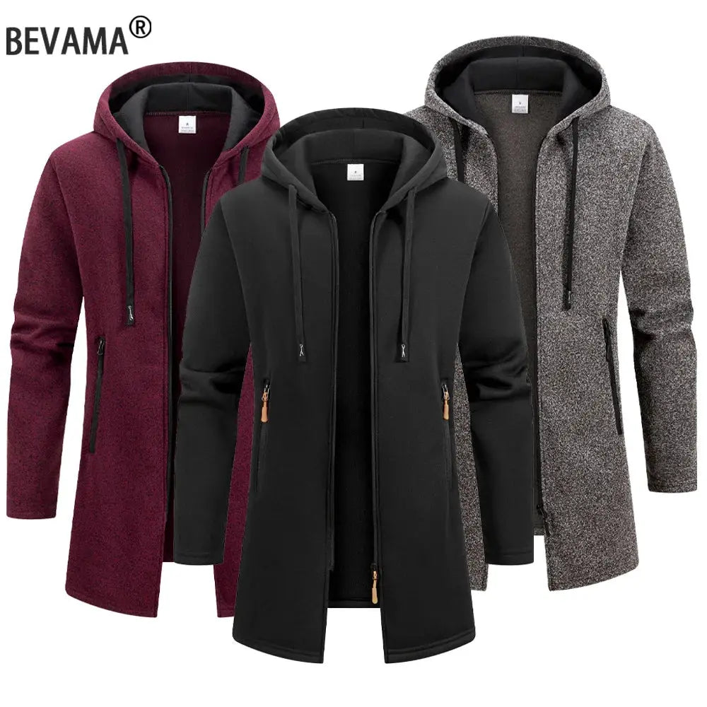 UrbanPulse Streetwear Zip Hoodie Oversized Winter Jacket With Thick Knit Insulation For All Day Warmth