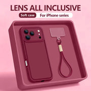 Wrist strap TPU phone case for iPhone series; pink soft silicone, shockproof cover by Simples Market