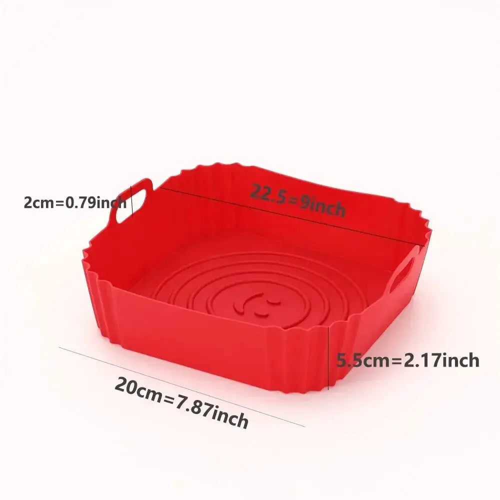 Reusable Silicone Air Fryer Pan Liner For Air Fryers And Ovens Nonstick Baking Tray Basket For Pizza And Fried Chicken