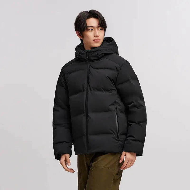 Semir men's black hooded down jacket, puffer, waterproof winter outerwear