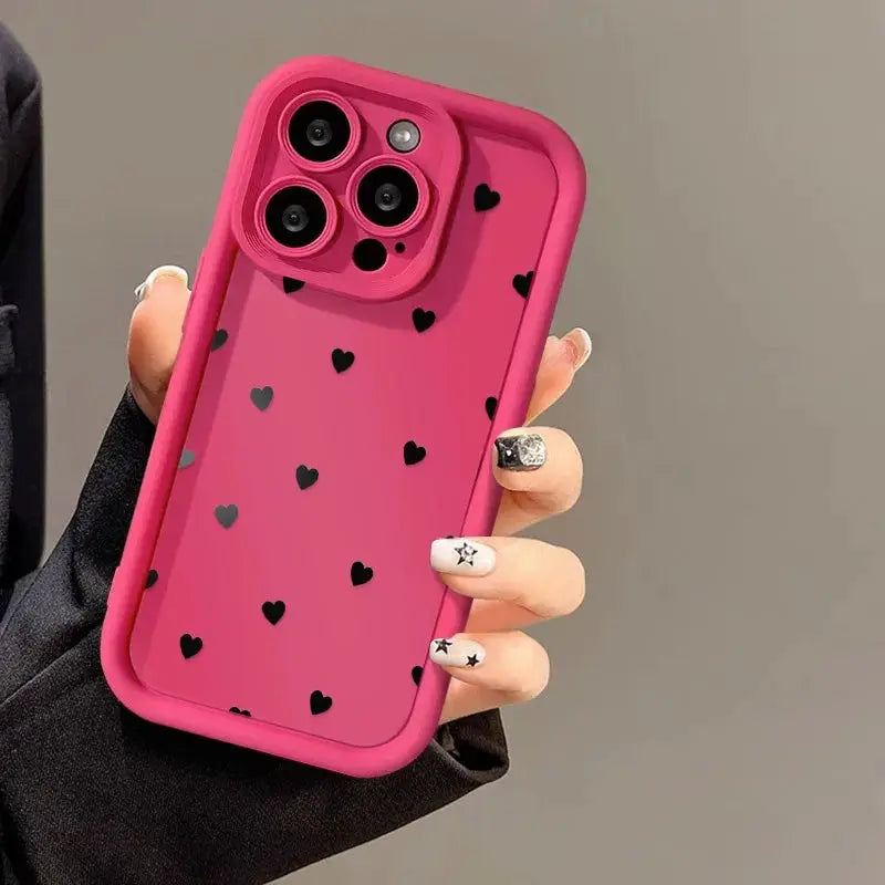 Love Heart IPhone Case Soft TPU Silicone Shockproof Protective Cover With Full Coverage