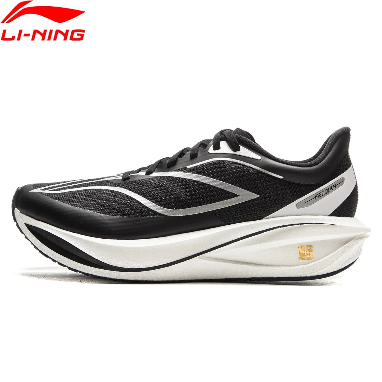 Li-Ning FEIDIAN 5 Challenger racing shoe, black mesh upper with white midsole