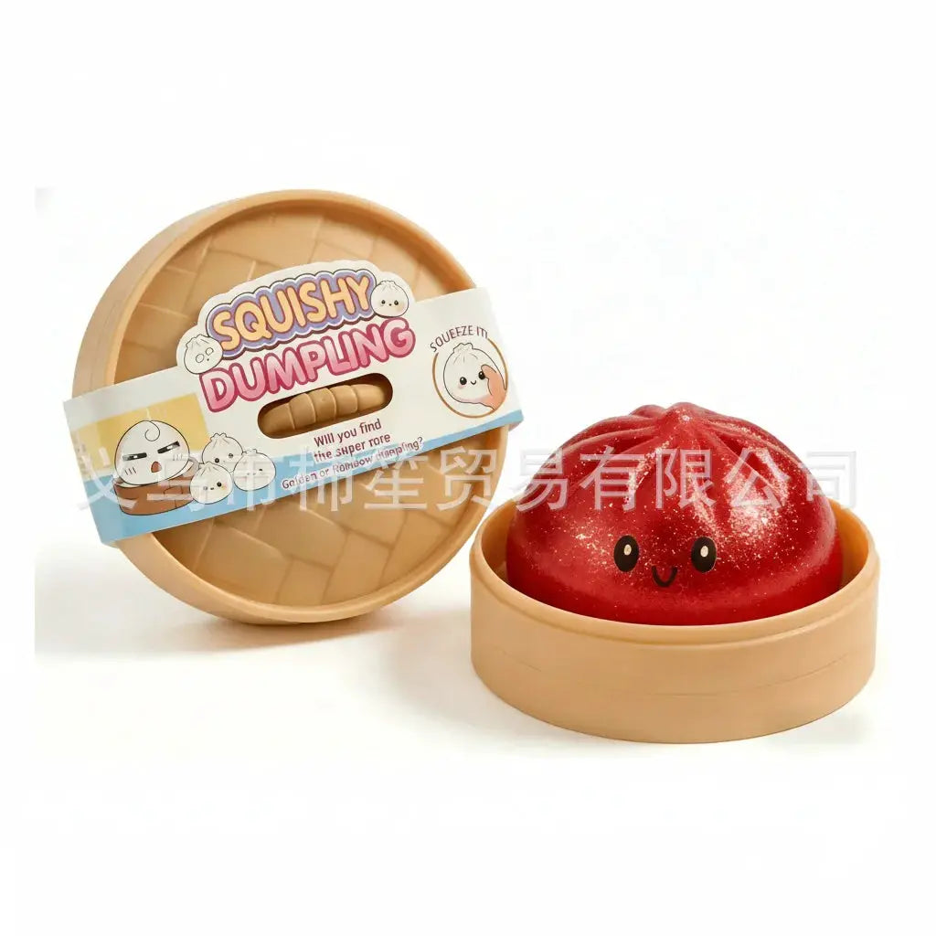 Glitter Dumpling Squishy With Box Sensory Squeeze Toy For Stress Relief Calming Fidget