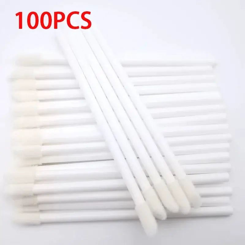 GlamKit 100 Pcs Disposable Cosmetic Brushes Set For Lip Eyelash Extensions Mascara And Lipstick