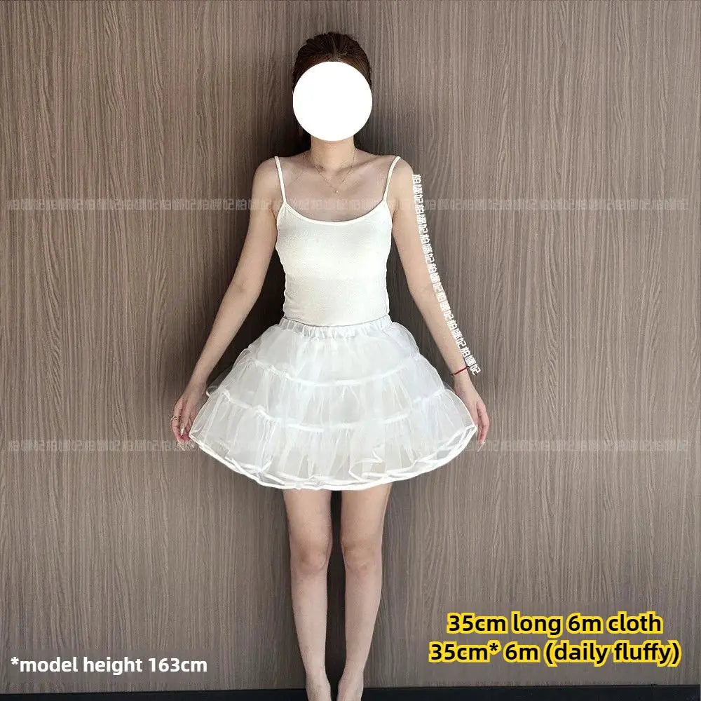 Lolita petticoat underskirt, white fluffy tulle, 35cm length, Simples Market